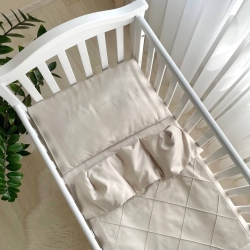 Set lenjerie de schimb pentru patut bebe 3 piese Velvet latte